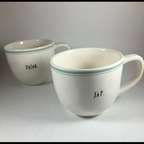 RAE DUNN ~ FARMHOUSE Teapot & 4 Matching Teacups - Picture 2 of 3